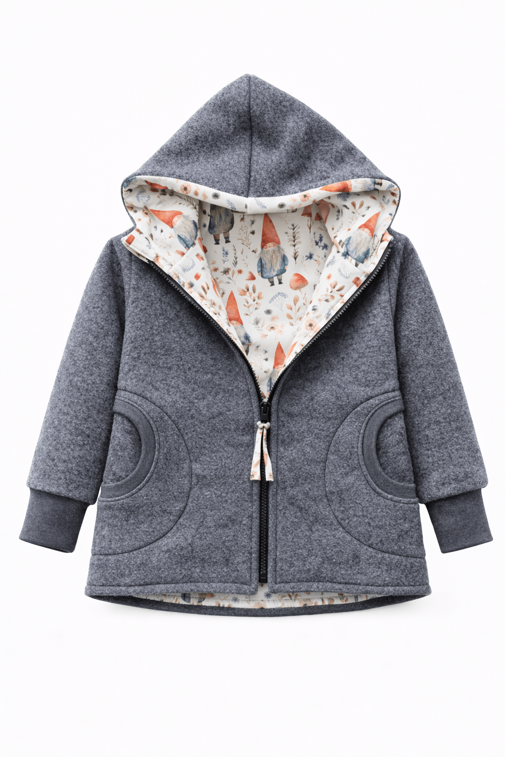 Wollwalkjacke Grau / Wichtel - Räuberkinder