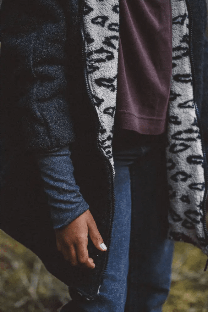 Wollwalkjacke Kinder Anthrazit mit Leo Teddyfell - Jacke - Räuberkinder 3
