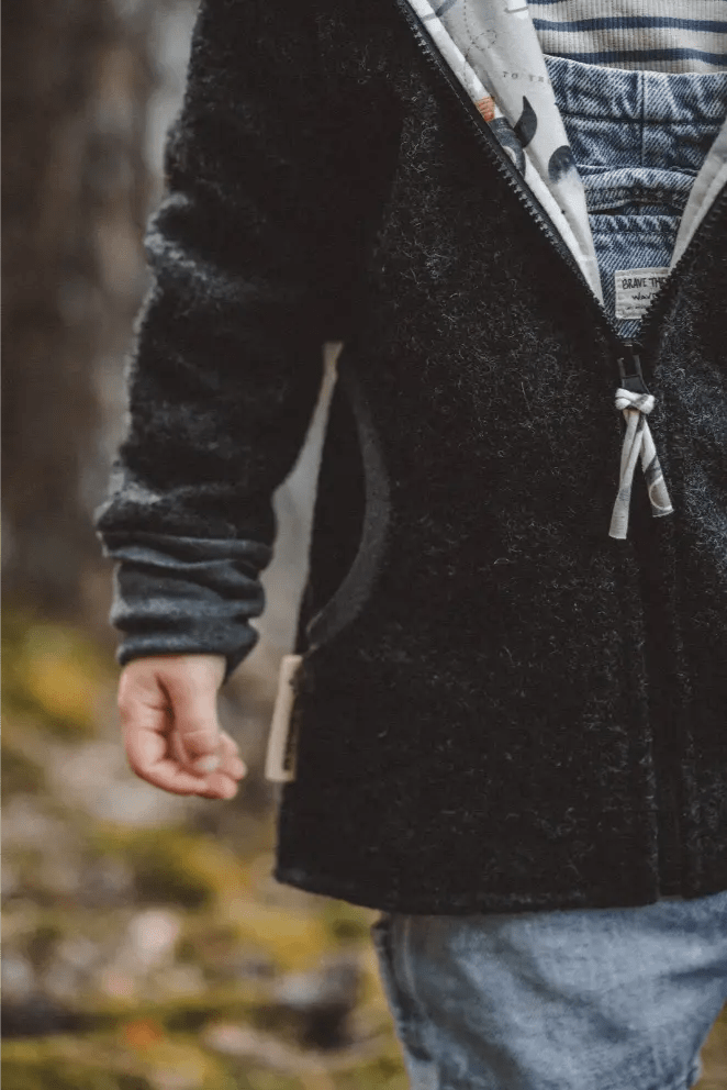 Wollwalkjacke Kletterkind Anthrazit / Rakete - Räuberkinder 6