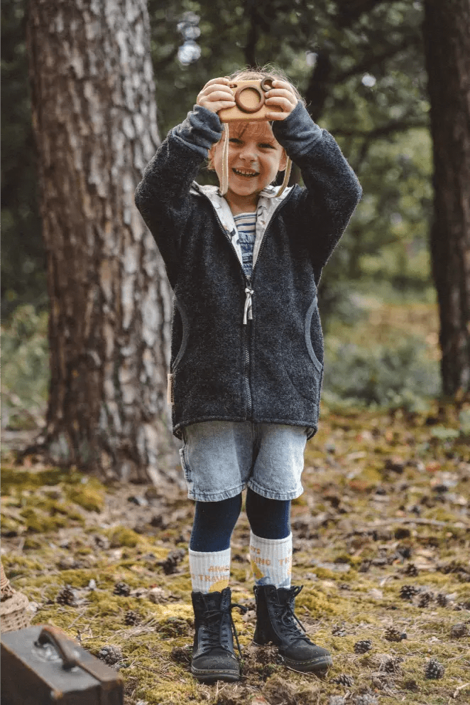 Wollwalkjacke Kletterkind Anthrazit / Rakete - Räuberkinder 5