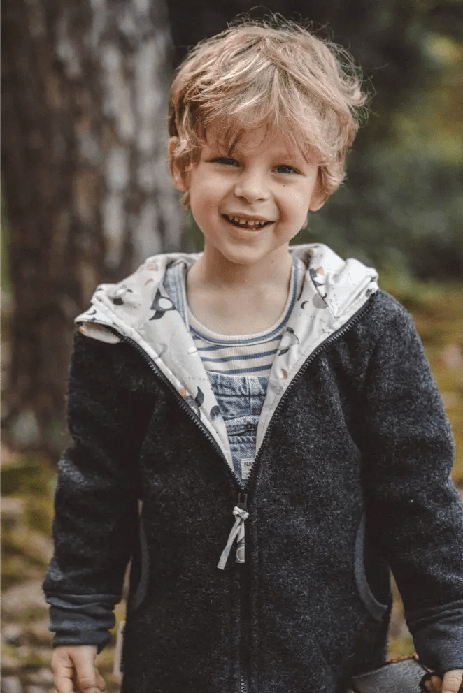 Wollwalkjacke Kletterkind Anthrazit / Rakete - Räuberkinder 1