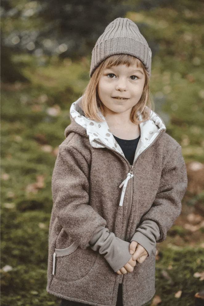 Wollwalkjacke Kletterkind Taupe / Boho Mond - Räuberkinder 1