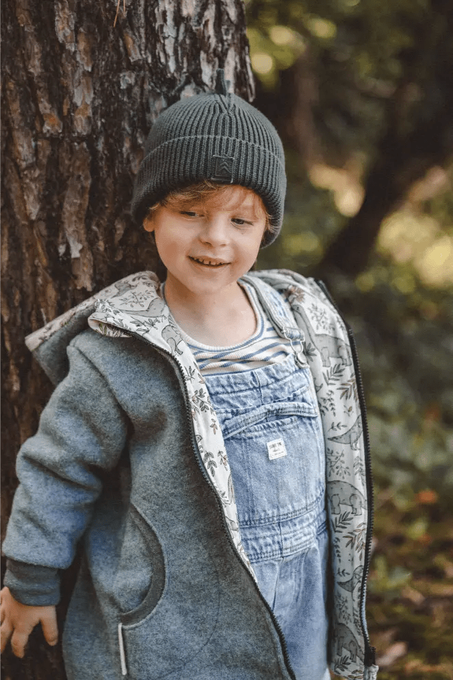 Wollwalkjacke Klettermax Mint / Dino Party - Räuberkinder 1