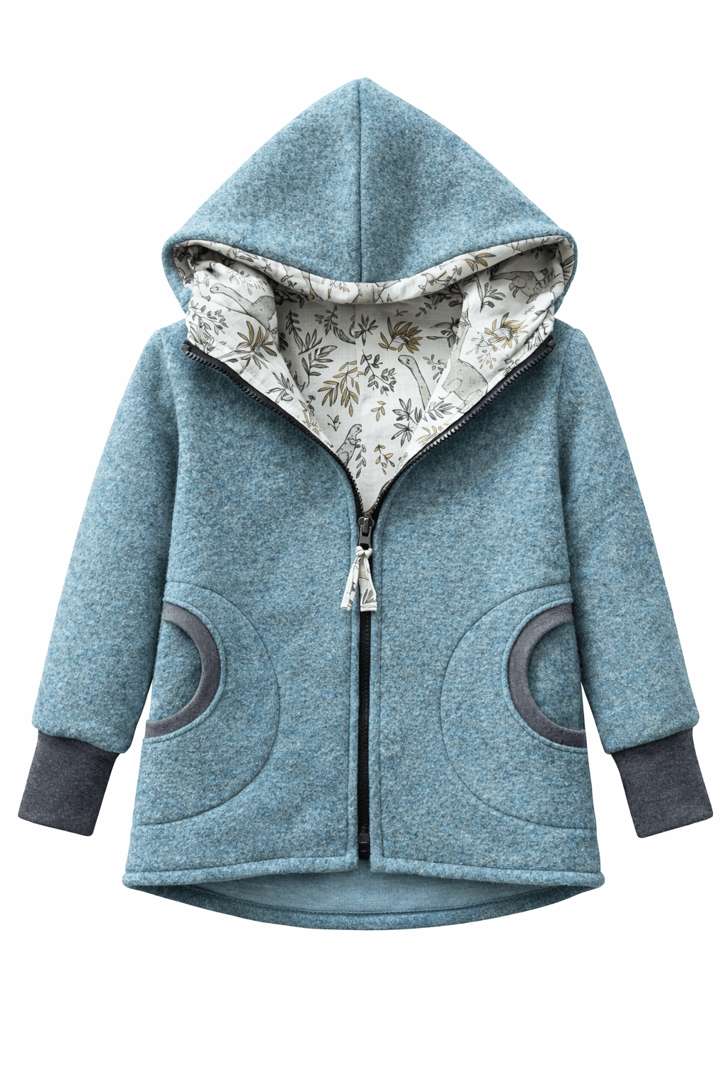 Wollwalkjacke Mint / Dino Party - Räuberkinder
