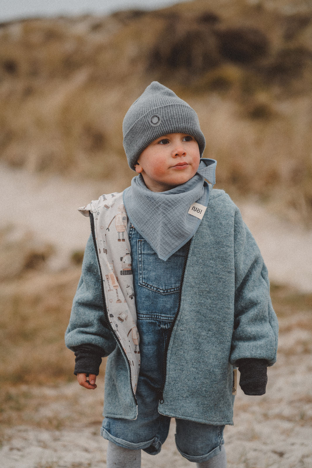 Wollwalkjacke Mint / Roboter - Räuberkinder