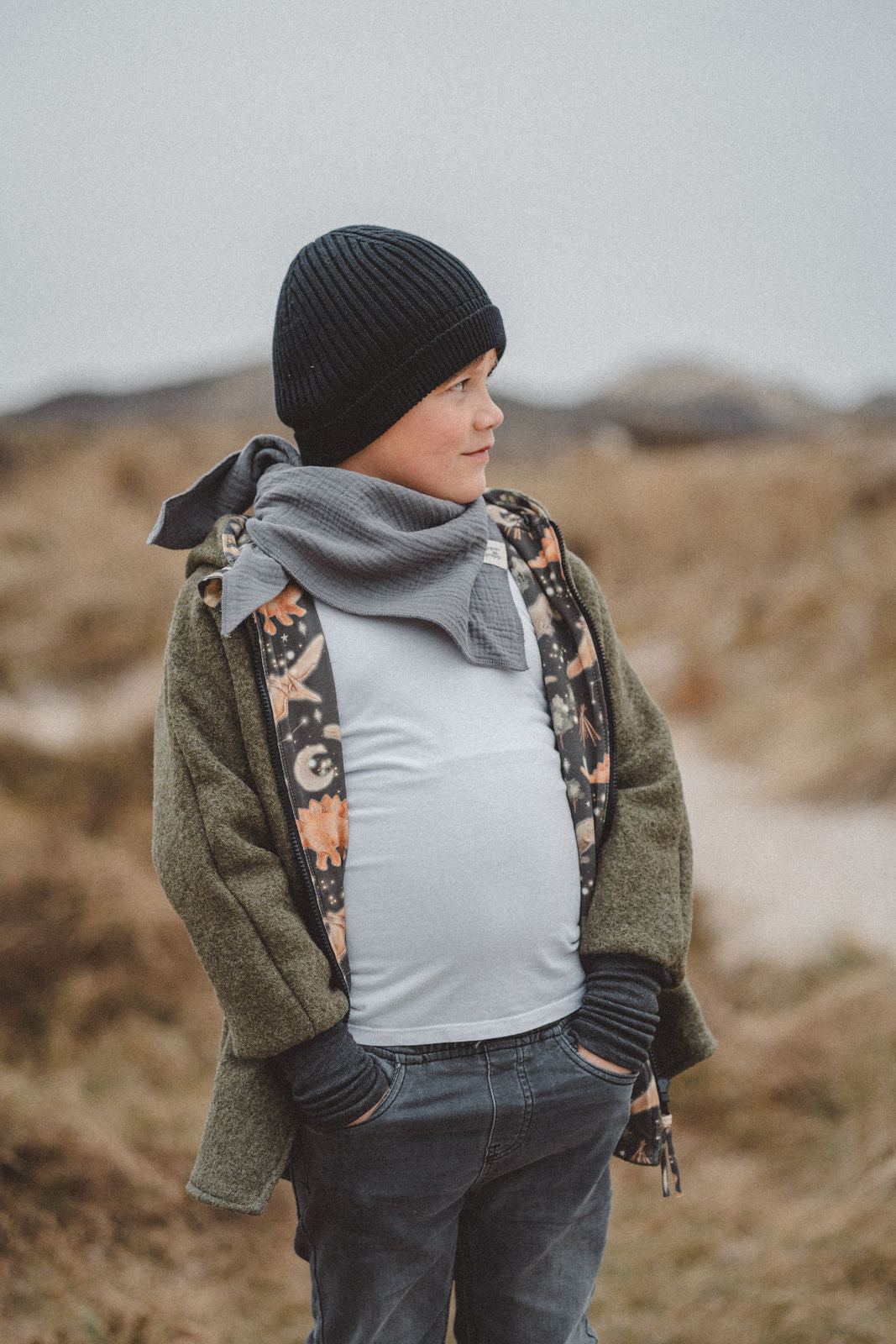 Wollwalkjacke Olive / Dream - O - Saurus - Räuberkinder