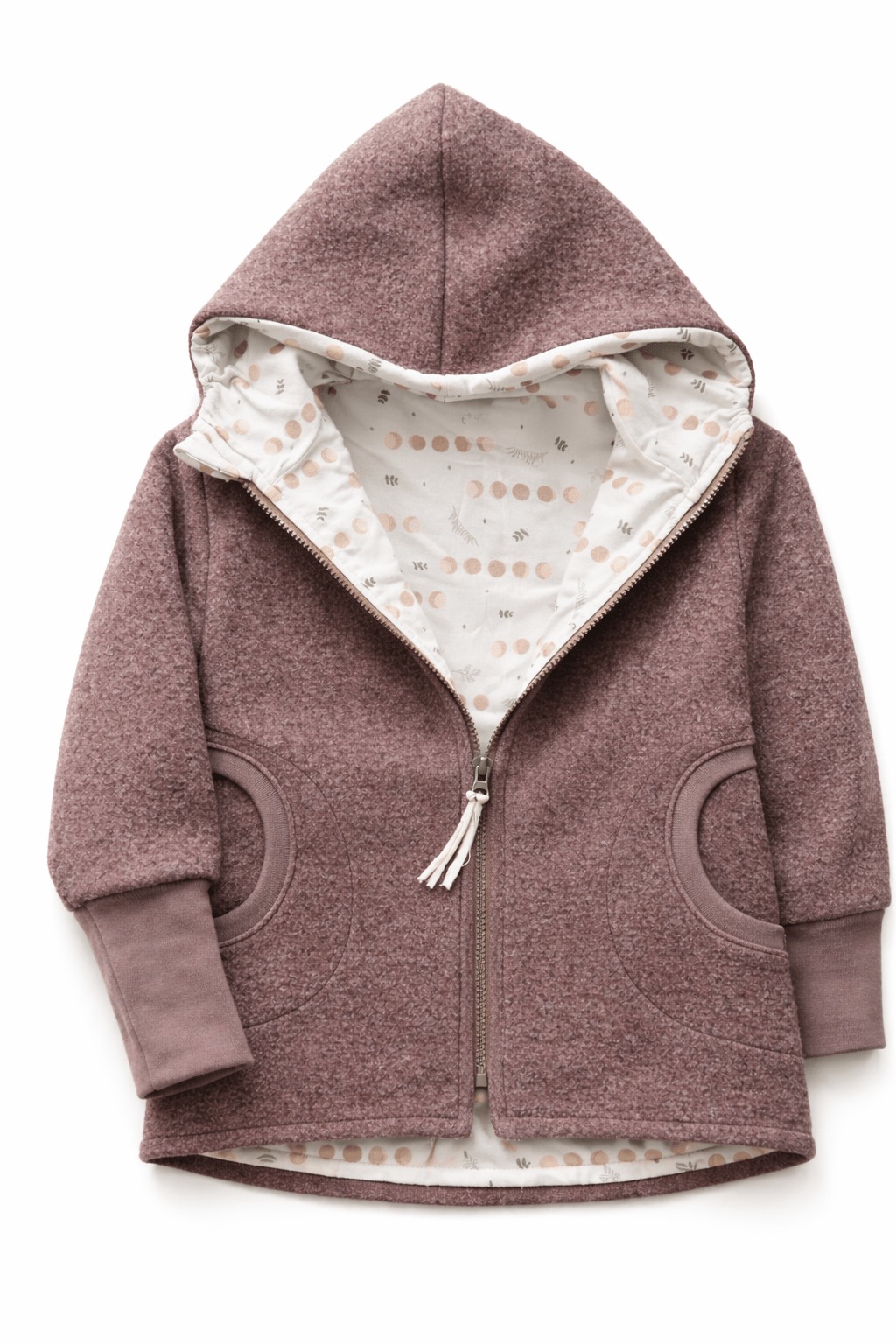 Wollwalkjacke Taupe / Boho Mond - Räuberkinder