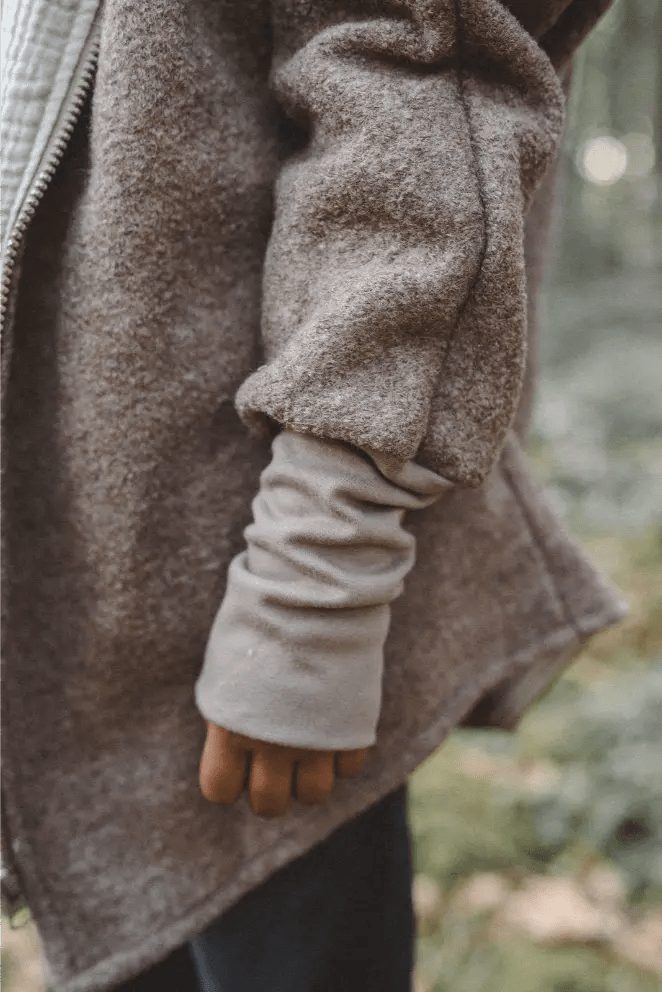 Wollwalkjacke Taupe / Musselin Sand - Jacke - Räuberkinder 8
