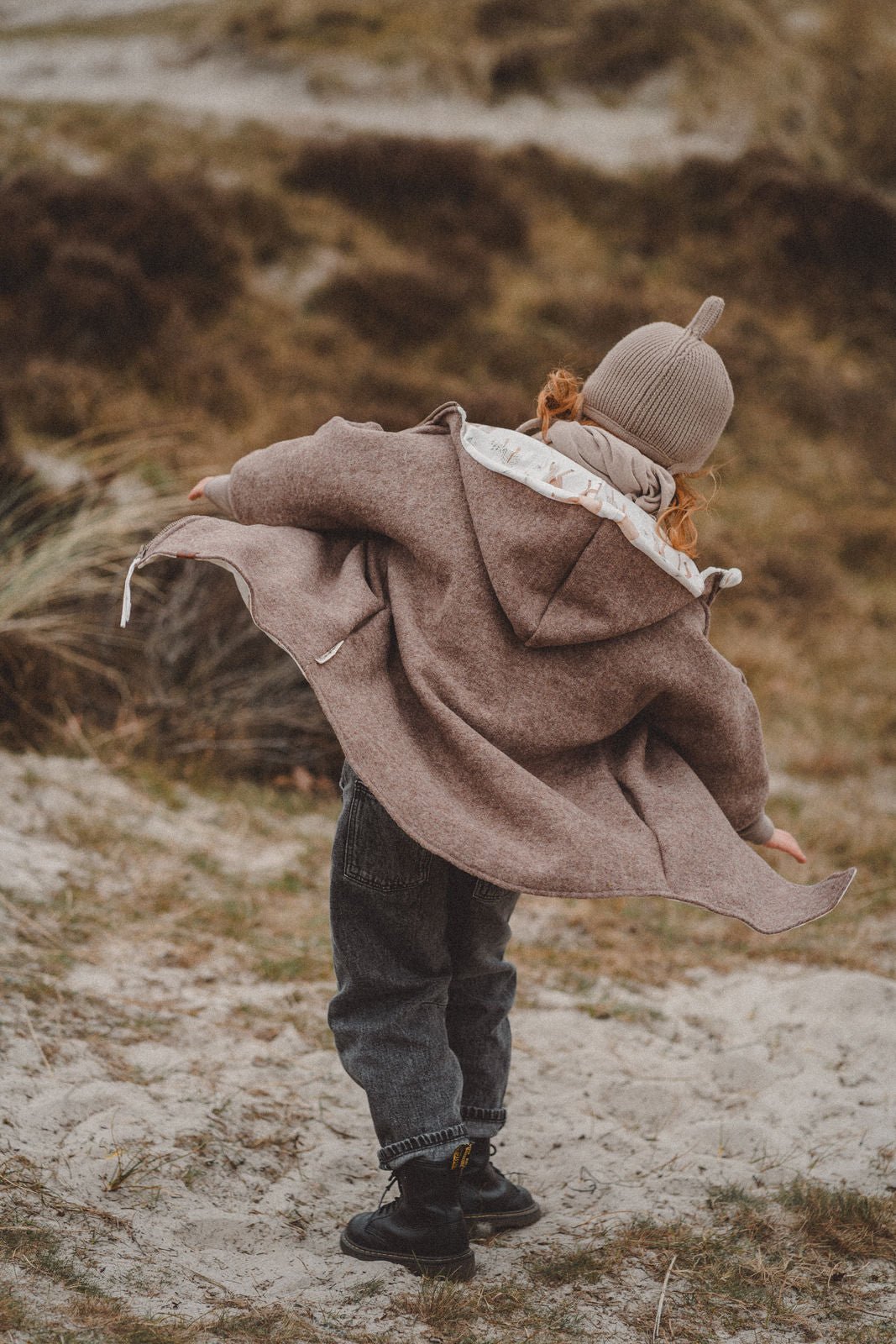 Wollwalkjacke Taupe / Pferdewiese - Räuberkinder