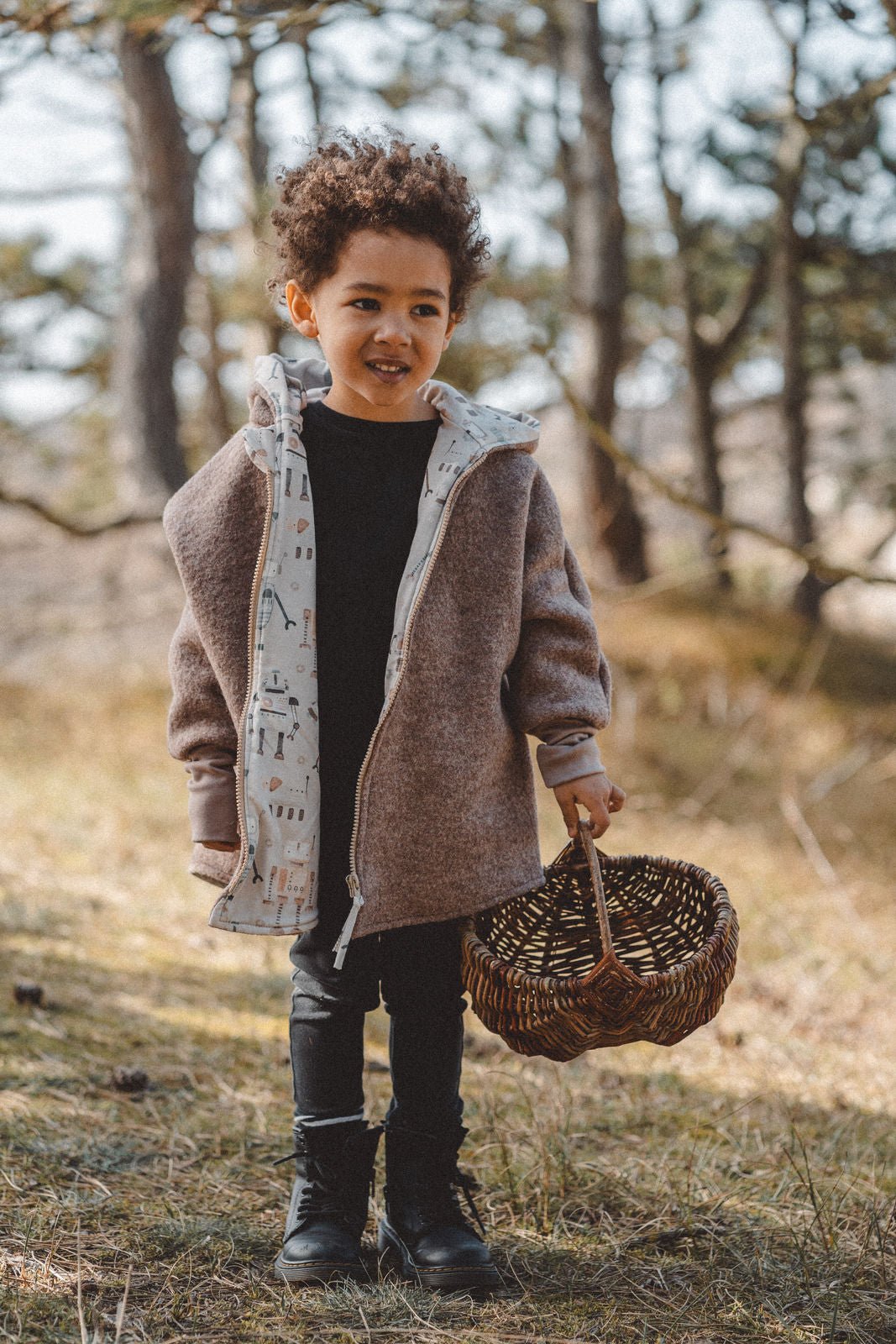 Wollwalkjacke Taupe / Roboter - Räuberkinder