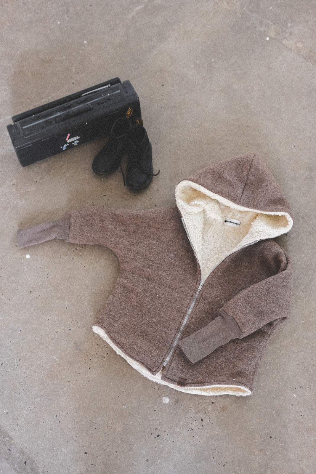 Wollwalkjacke Taupe /Teddyfell - Räuberkinder