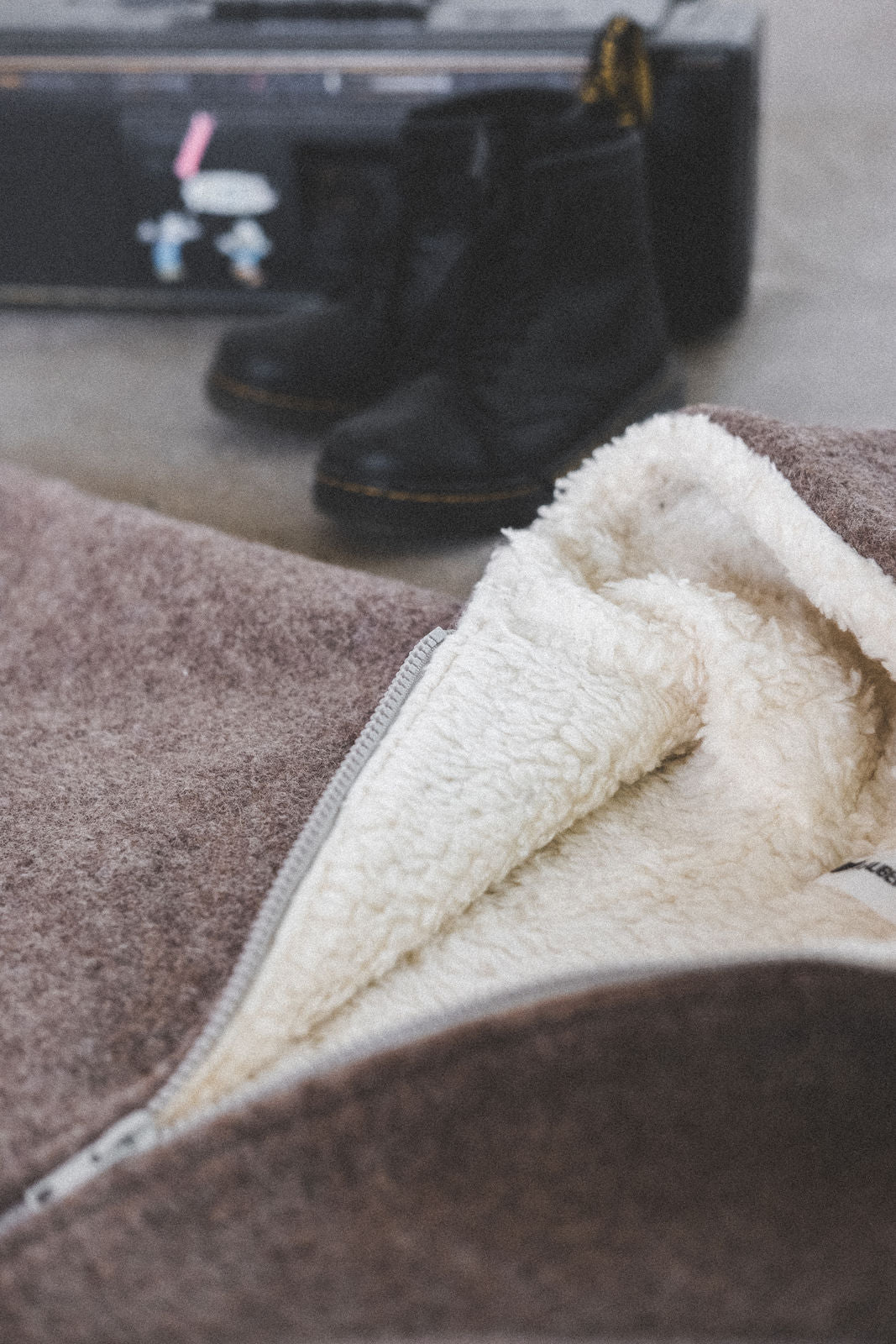 Wollwalkjacke Taupe /Teddyfell - Räuberkinder