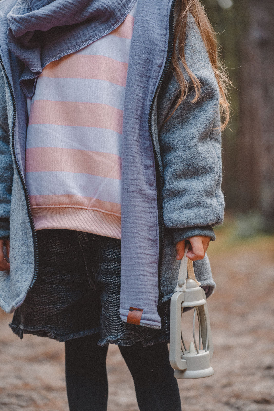 Woolwalk jacket gray / muslin lilac