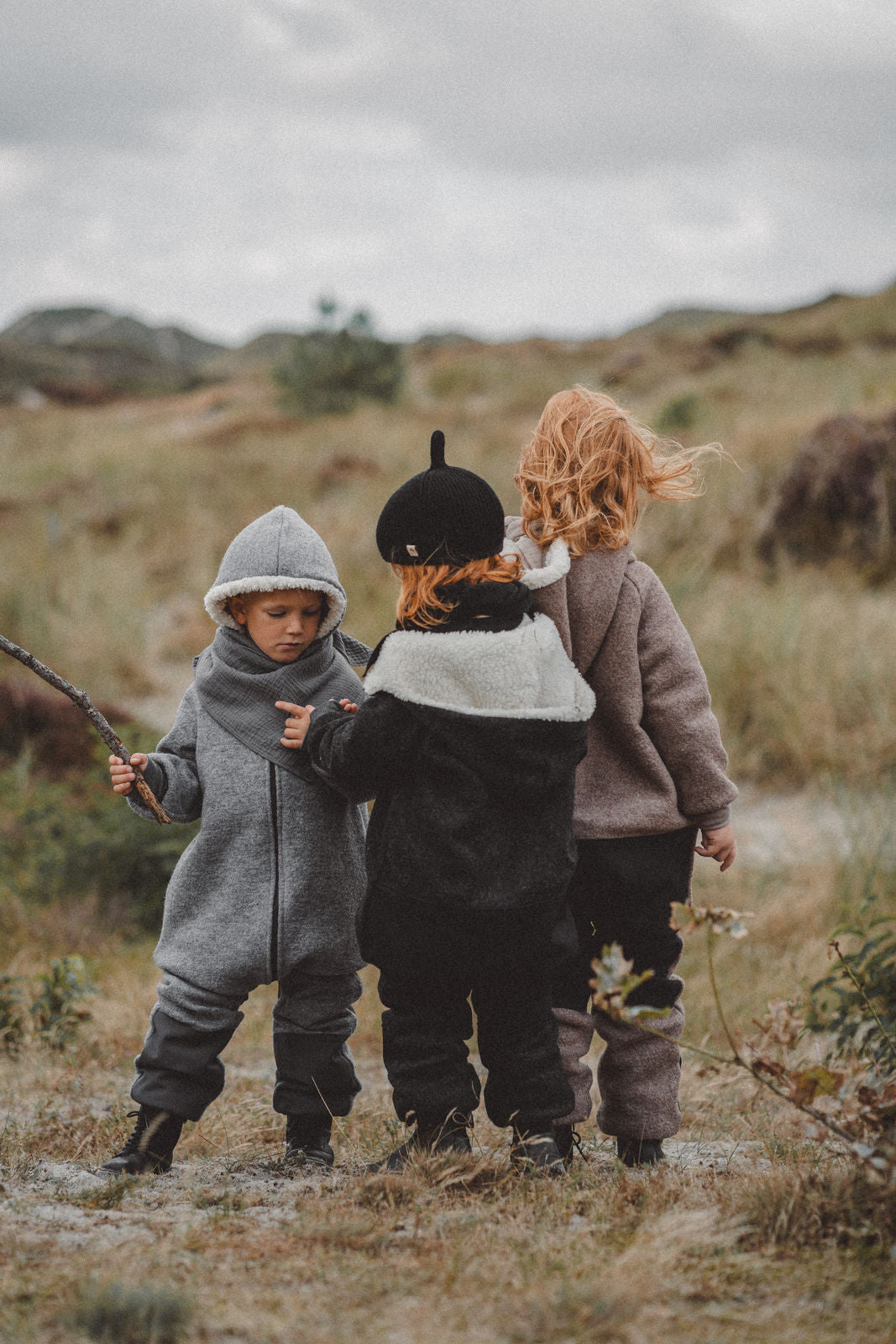 Matschkind woolen overall taupe / teddy fur