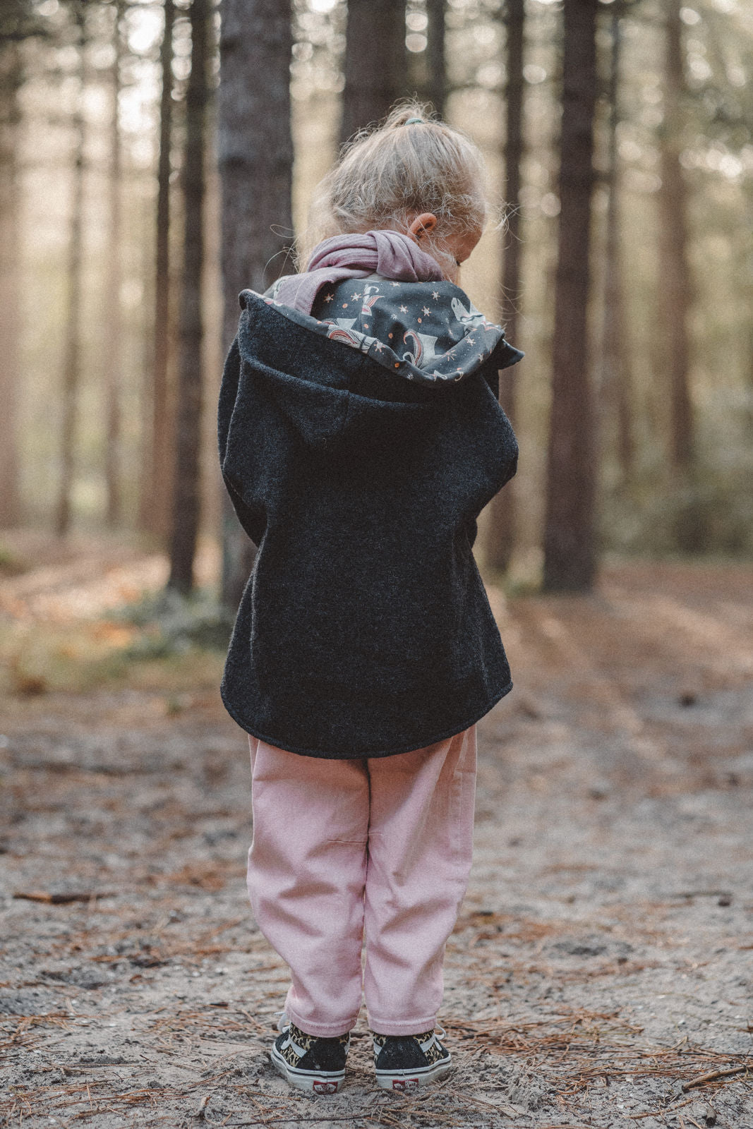 Wollwalkjacke Anthrazit / Einhorn "Nerd Horn."