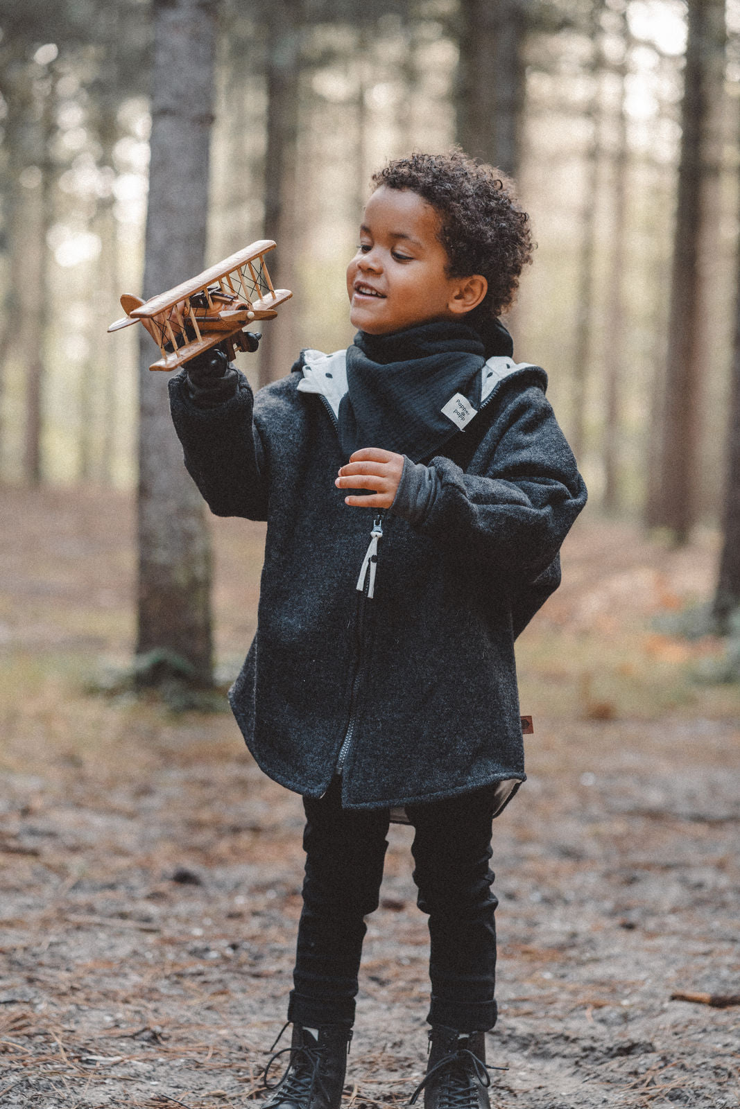 Woolwalk jacket anthracite / scribble dots