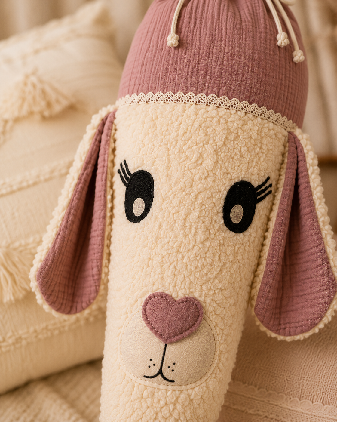 Schultüte Hase aus Teddyfell mit Kissenfunktion