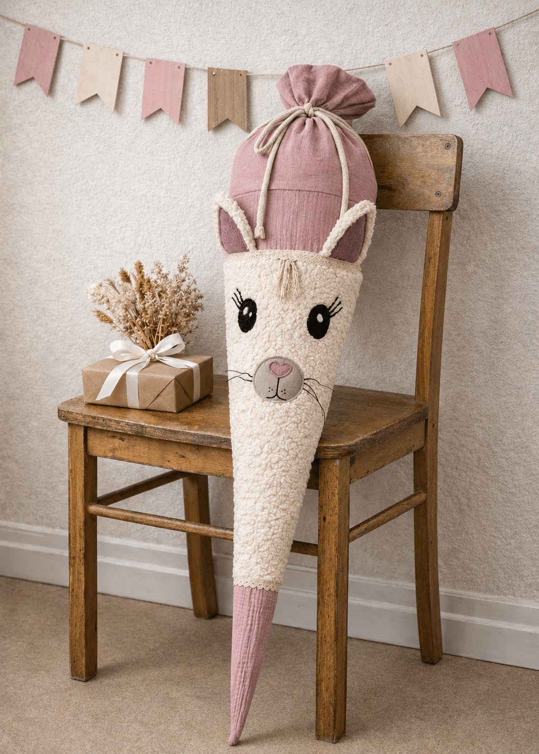 Schultüte Katze aus Teddyfell mit Kissenfunktion