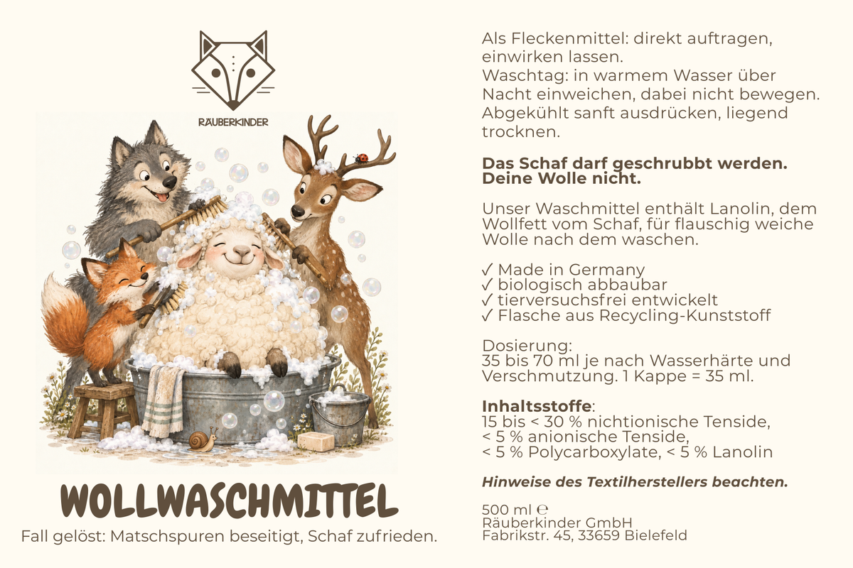 Räuberkinder Wollwaschmittel mit Lanolin