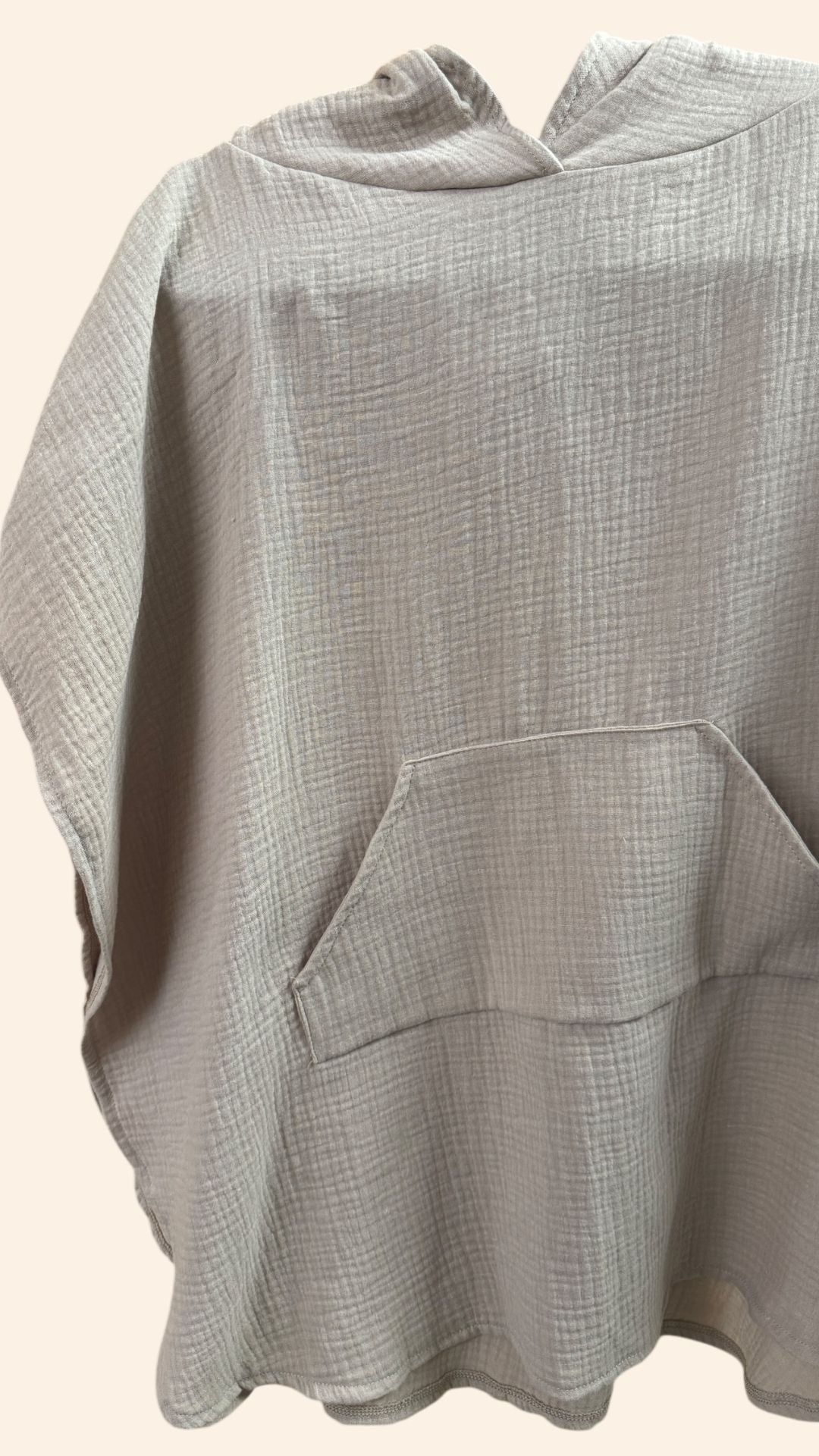B - Ware / Musselinponcho / Beige / Größe 122/128 - Räuberkinder