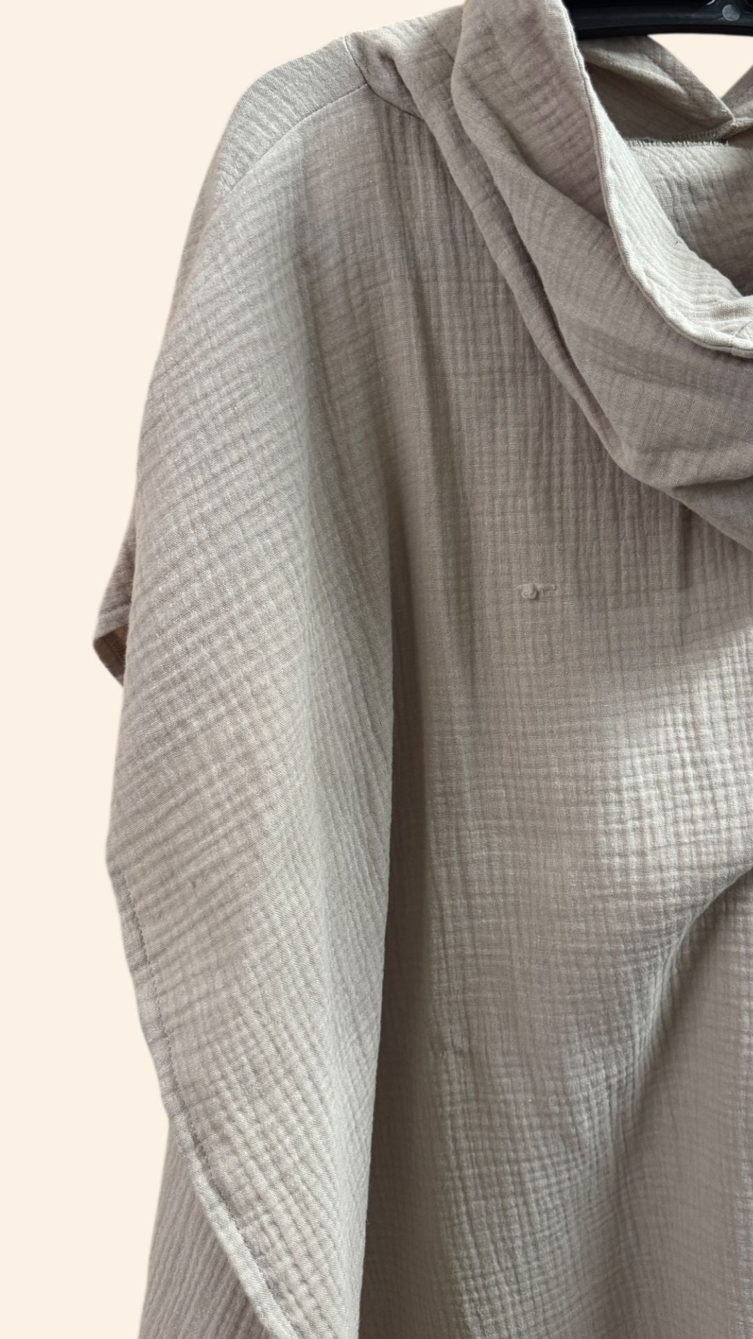 B - Ware / Musselinponcho / Beige / Größe 122/128 - Räuberkinder