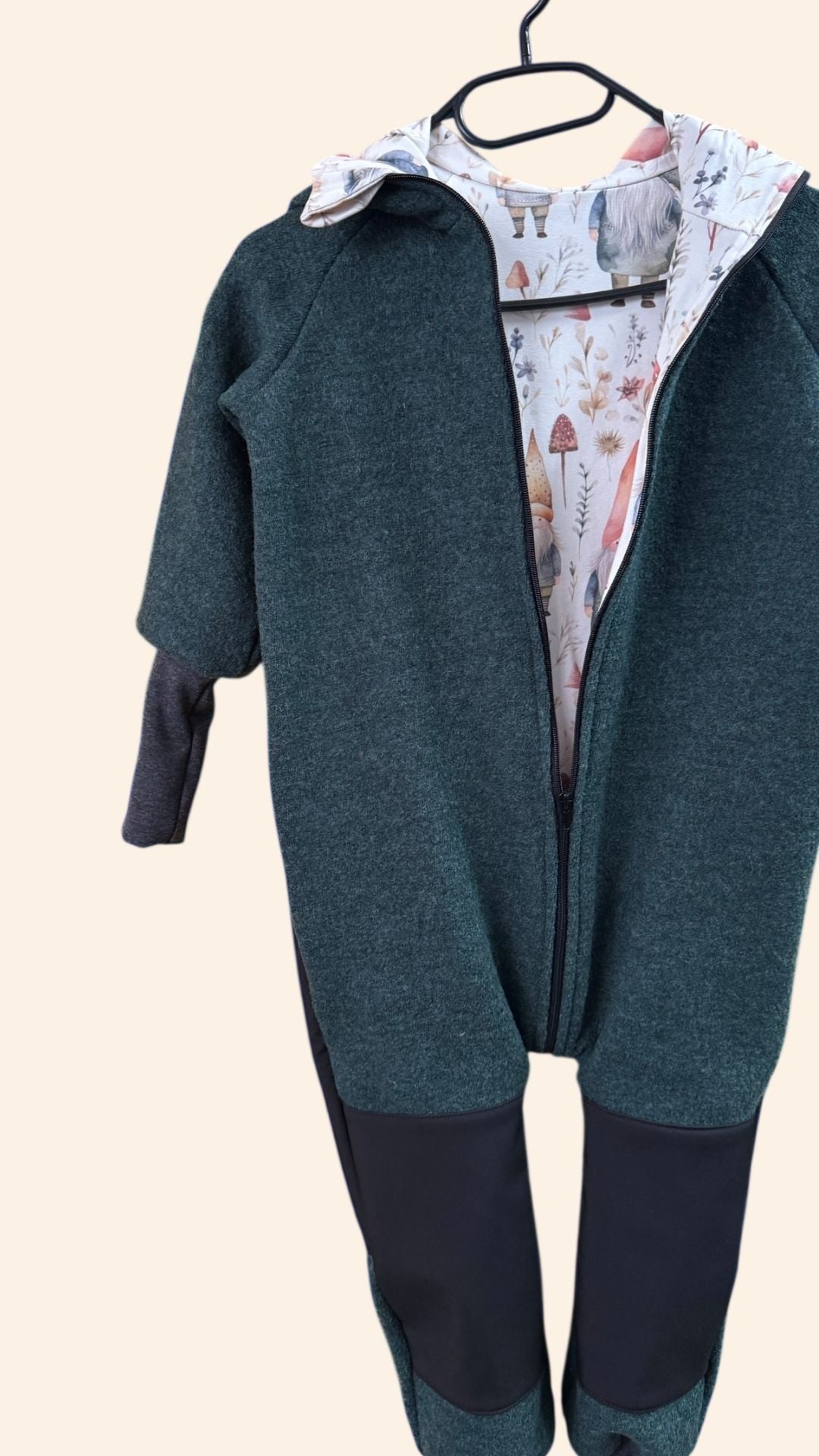 B - Ware / Wollwalkoverall "Wichtel" / Softshell an Knien & Po / Größe 110/116 - Räuberkinder