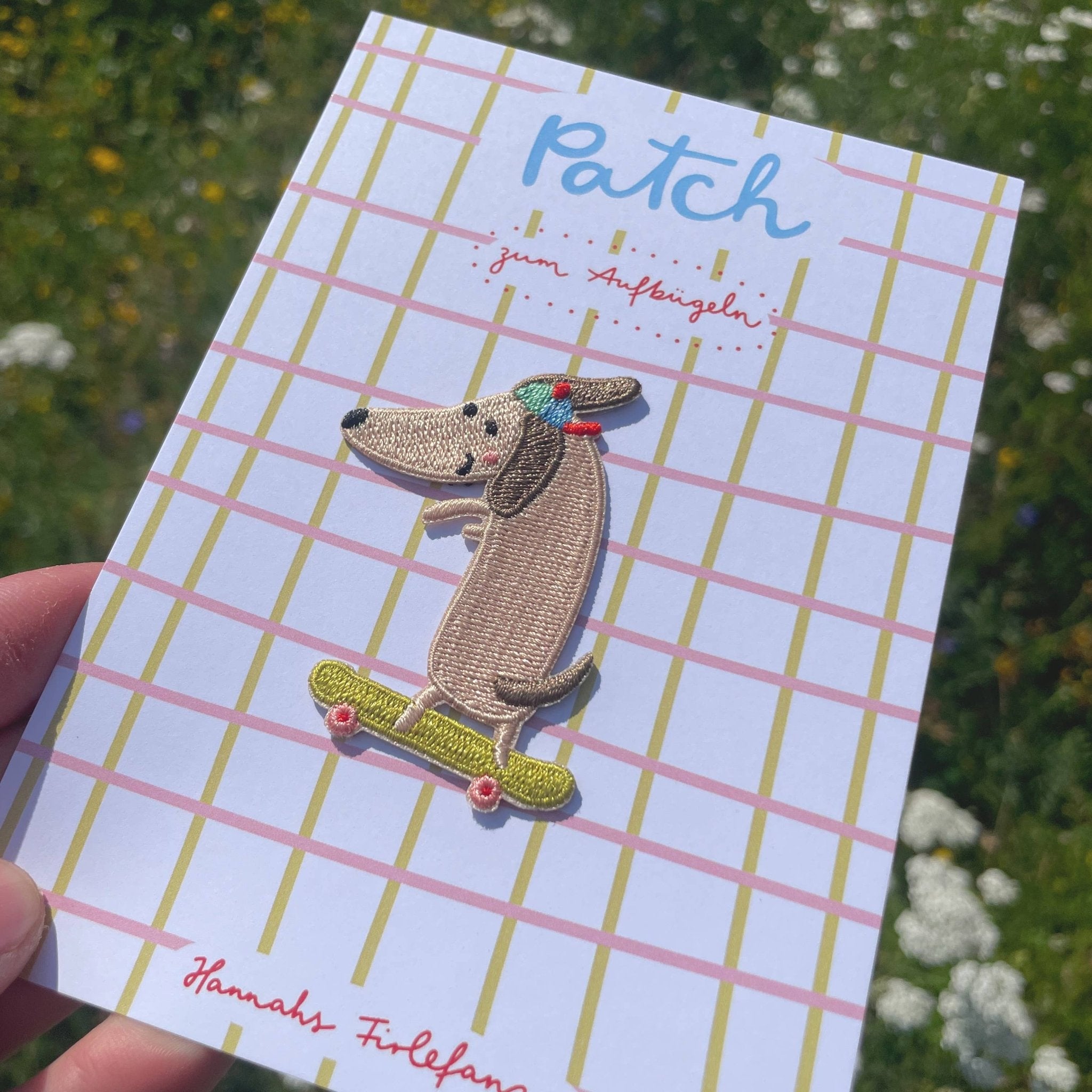 Bügel Patch Dackel auf Skateboard – Aufnäher für Kinder  - Räuberkinder 6