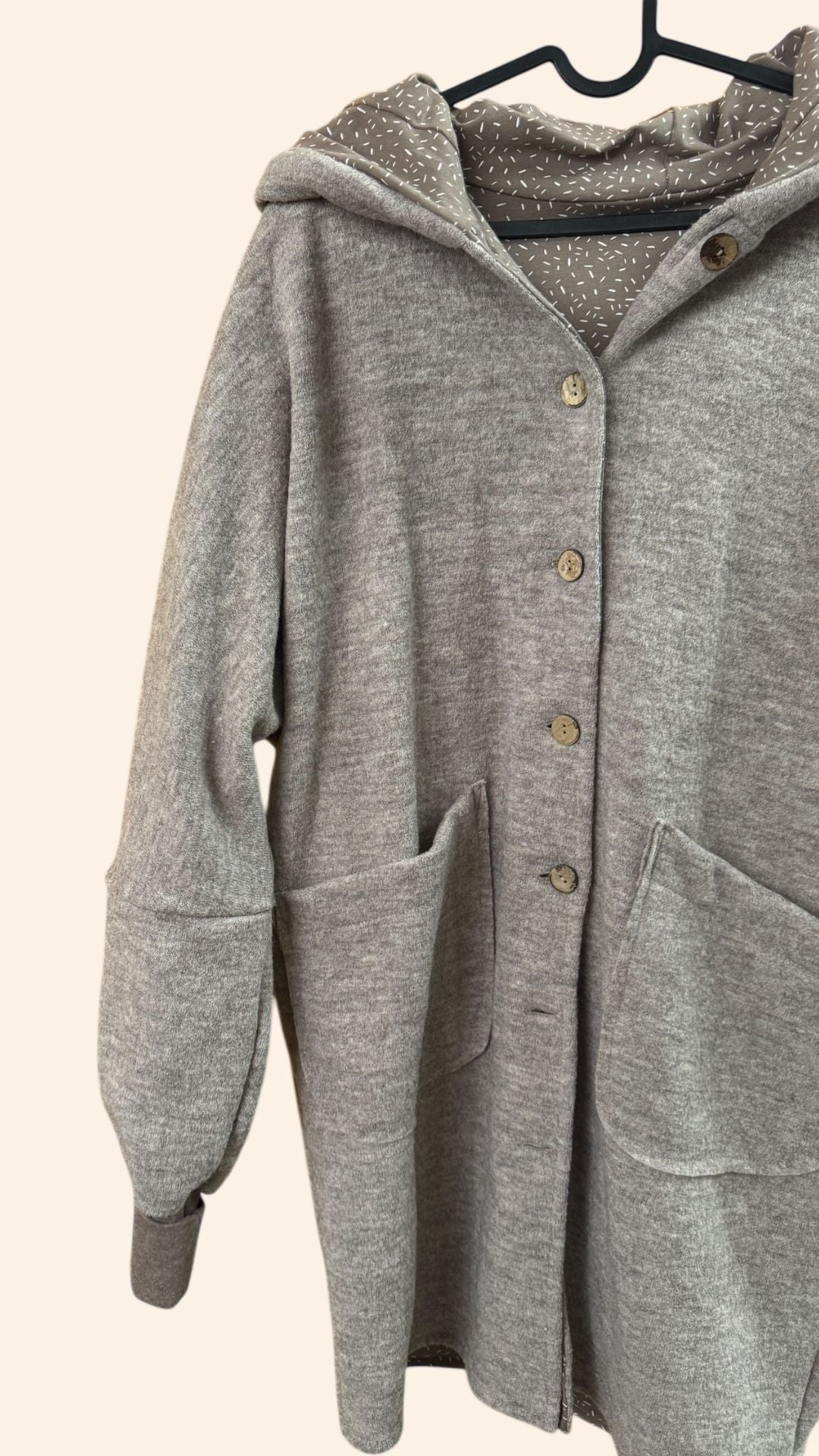 Einzelstück / Damenjacke aus Wollwalk / Sand / Taupe Sprinkles / Größe S - M - Räuberkinder
