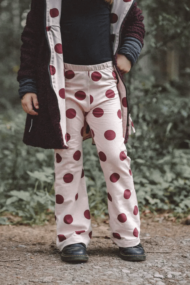 Leggings mit Schlag - Punkte Bordeaux - Räuberkinder 1