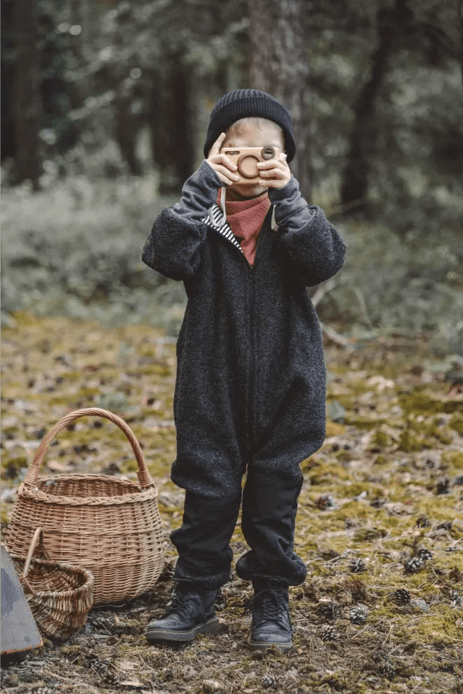 Matschkind Wollwalkoverall Kinder Anthrazit mit Stripes Schwarz - Overall - Räuberkinder 2