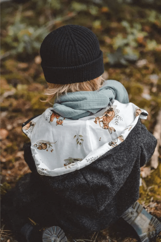 Matschkind Wollwalkoverall Kinder Anthrazit mit Waldtiere - Räuberkinder 2