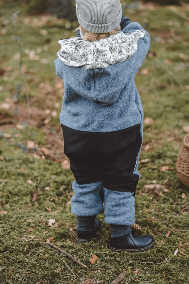 Matschkind Wollwalkoverall Kinder Mint mit Dinoparty - Overall - Räuberkinder 1