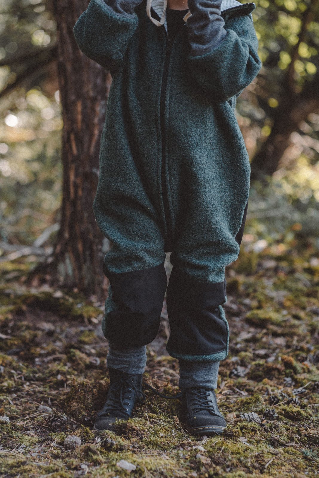 Matschkind Wollwalkoverall Kinder Smaragd mit Stripes Mint - Overall - Räuberkinder 3