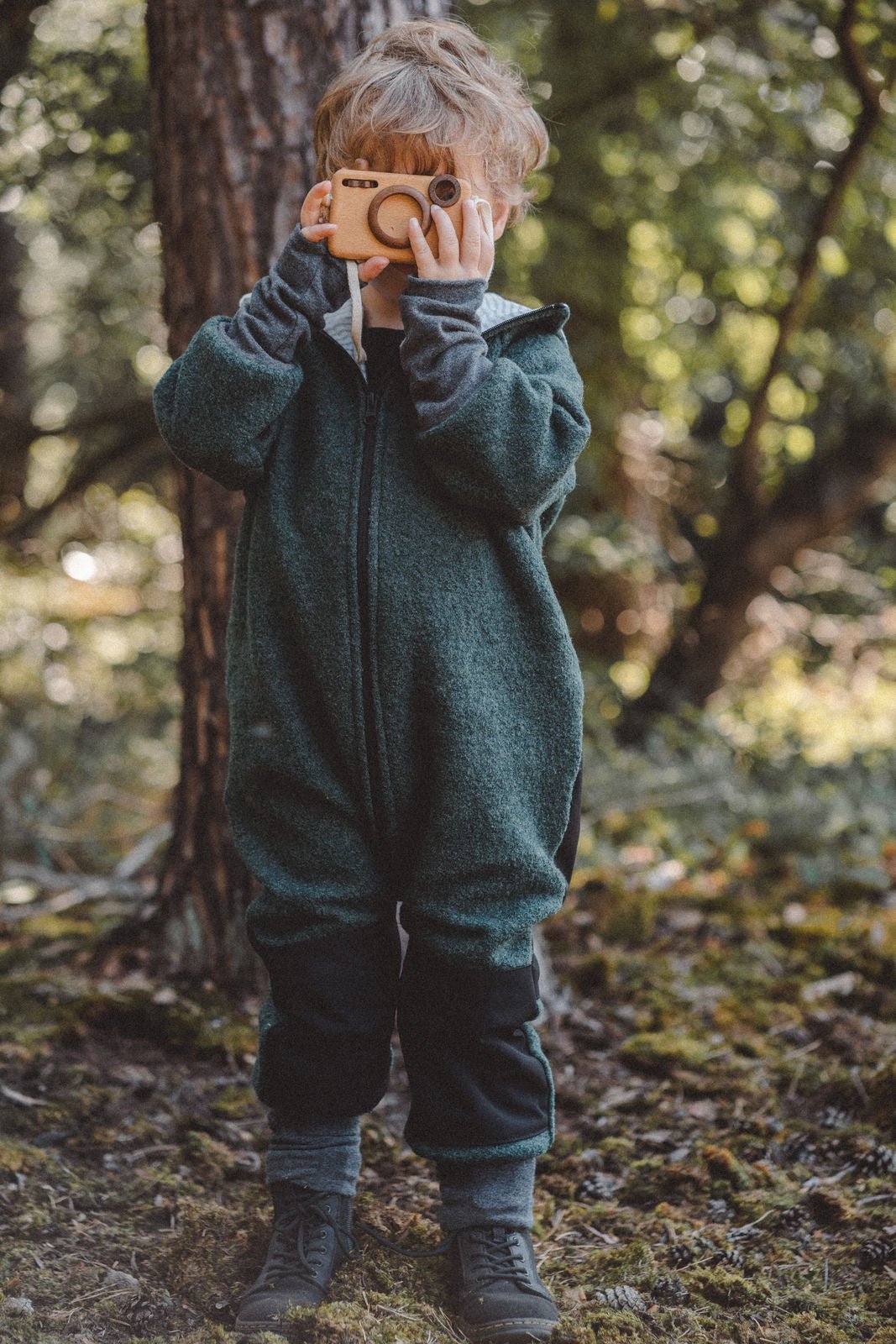 Matschkind Wollwalkoverall Kinder Smaragd mit Stripes Mint - Overall - Räuberkinder 1