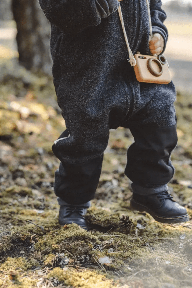 Matschkind Wollwalkoverall - Wollwalkanzug Anthrazit / Streifenhörnchen - Overall - Räuberkinder 3