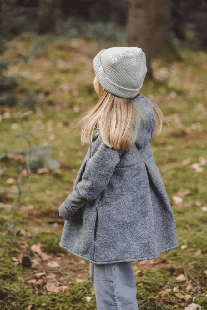 Merino Mantel Kinder mit Merinojersey in Grau - Räuberkinder 4