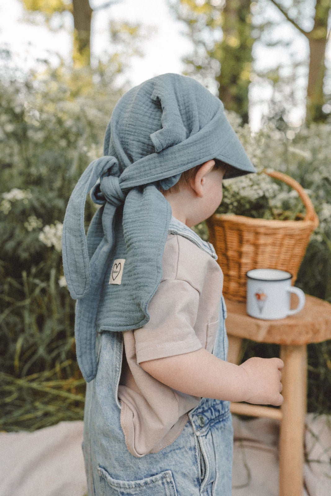 Musselin - Bandana mit XXL Nackenschutz - Räuberkinder