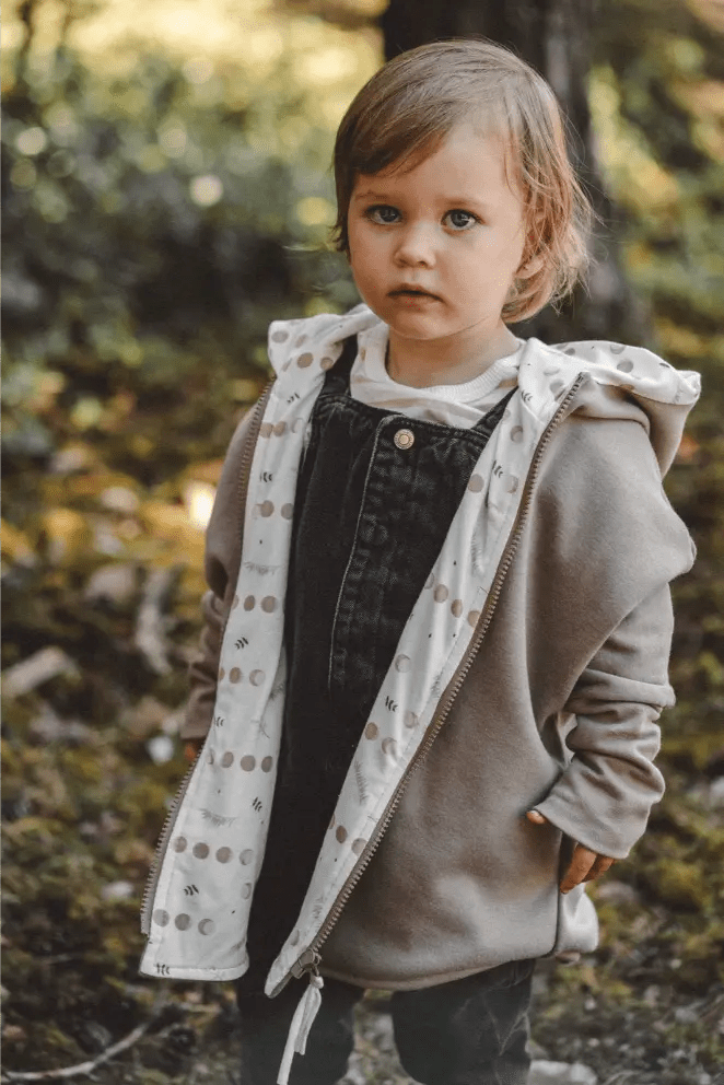 Oversize Sweatjacke Kinder Sand mit Boho - Jacke - Räuberkinder 1