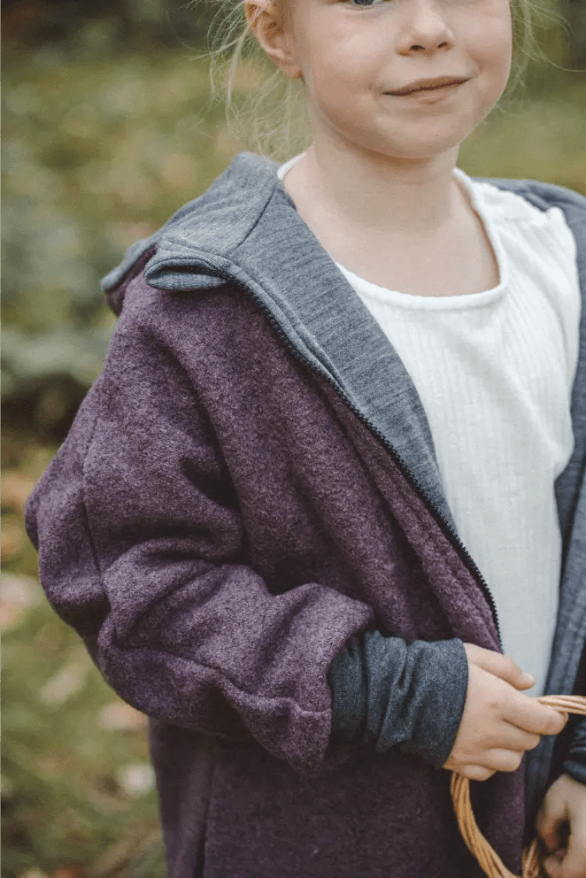 Oversizejacke aus Merino Kinder in Mauve - Jacke - Räuberkinder 3