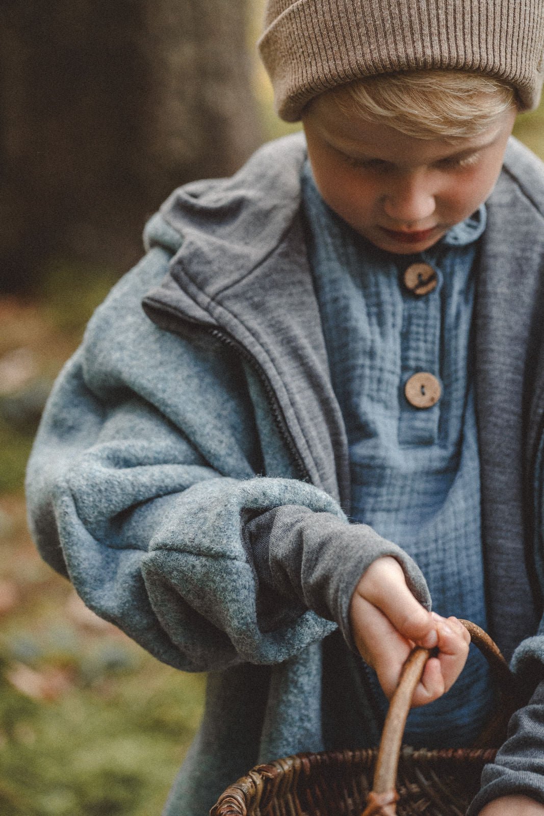 Oversizejacke aus Merino Kinder in Mint - Jacke - Räuberkinder 3