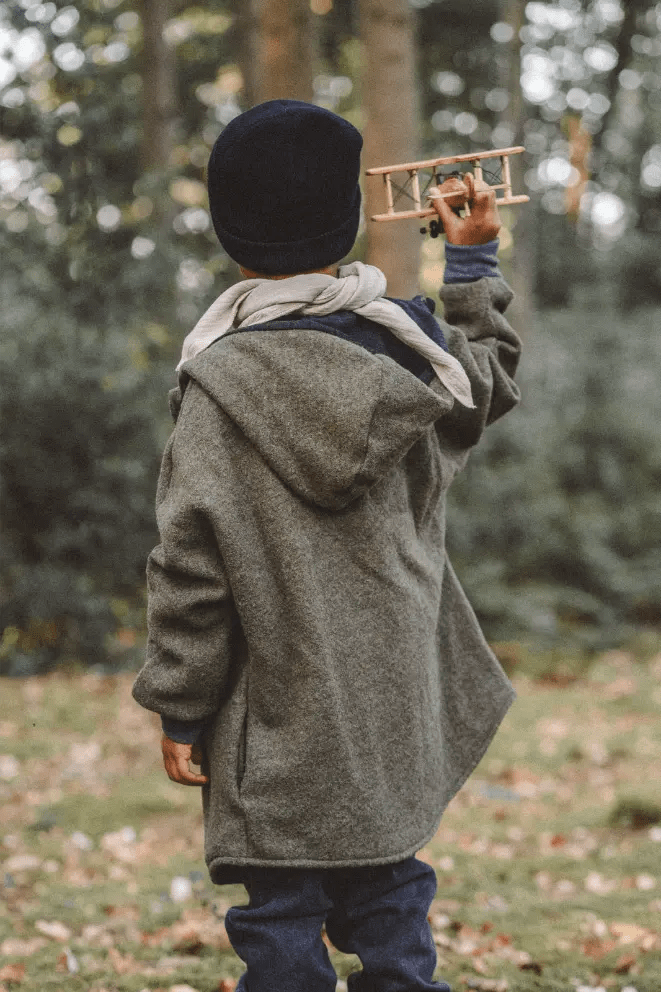 Oversizejacke aus Merino Kinder in Olive - Jacke - Räuberkinder 1
