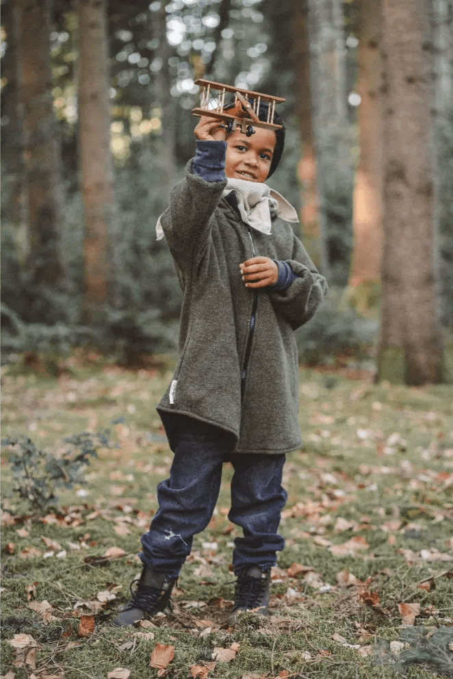 Oversizejacke aus Merino Kinder in Olive - Jacke - Räuberkinder 3