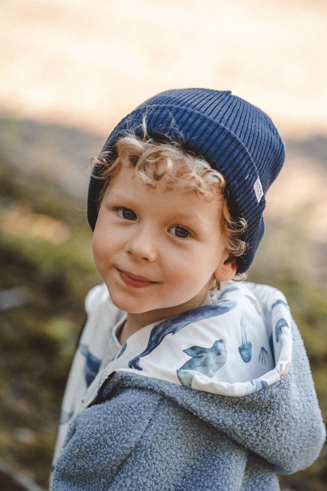 Oversizejacke Kinder Teddyfell Hellblau mit Meerestiere - Räuberkinder 1