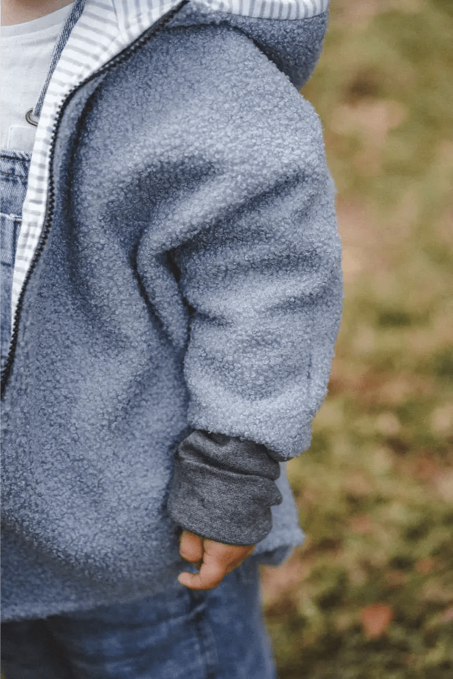 Oversizejacke Kinder Teddyfell Hellblau mit Streifen - Jacke - Räuberkinder 4