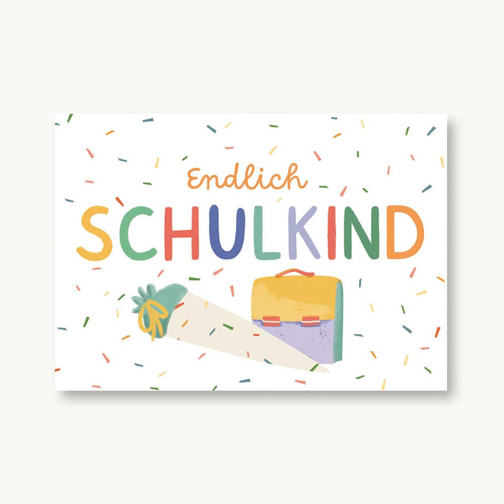 Postkarte Endlich Schulkind | Konfetti - Räuberkinder 1