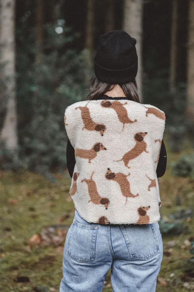 Dackel- Weste aus Teddyfell Damen