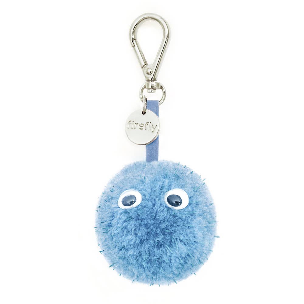 Reflektierender Pom - Pom - Ball, Babyblau mit Augen - Räuberkinder