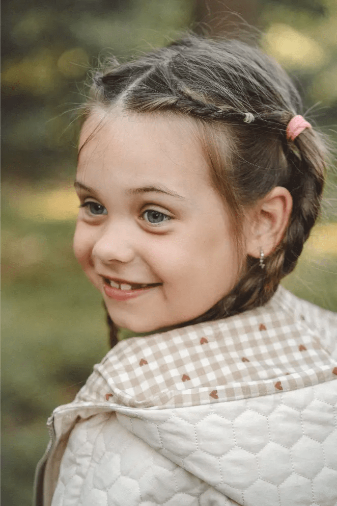 Steppjacke Kinder aus Baumwolle in Sand / Herzen Karo - Jacke - Räuberkinder 1