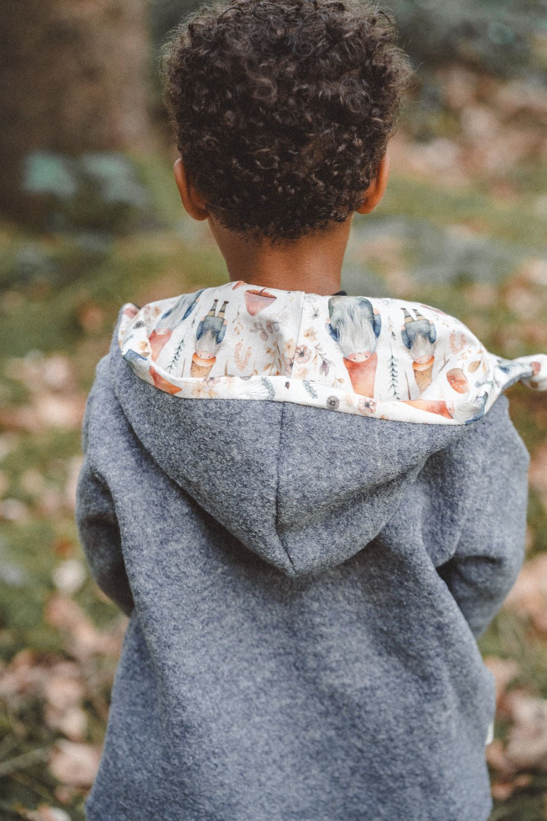 Sweatjacke Kinder Kletterkind Taupe mit Boho Mond - Jacke - Räuberkinder 4