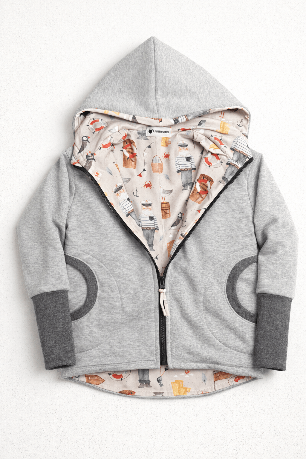 Sweatjacke Kletterkind Grau / Moin - Räuberkinder